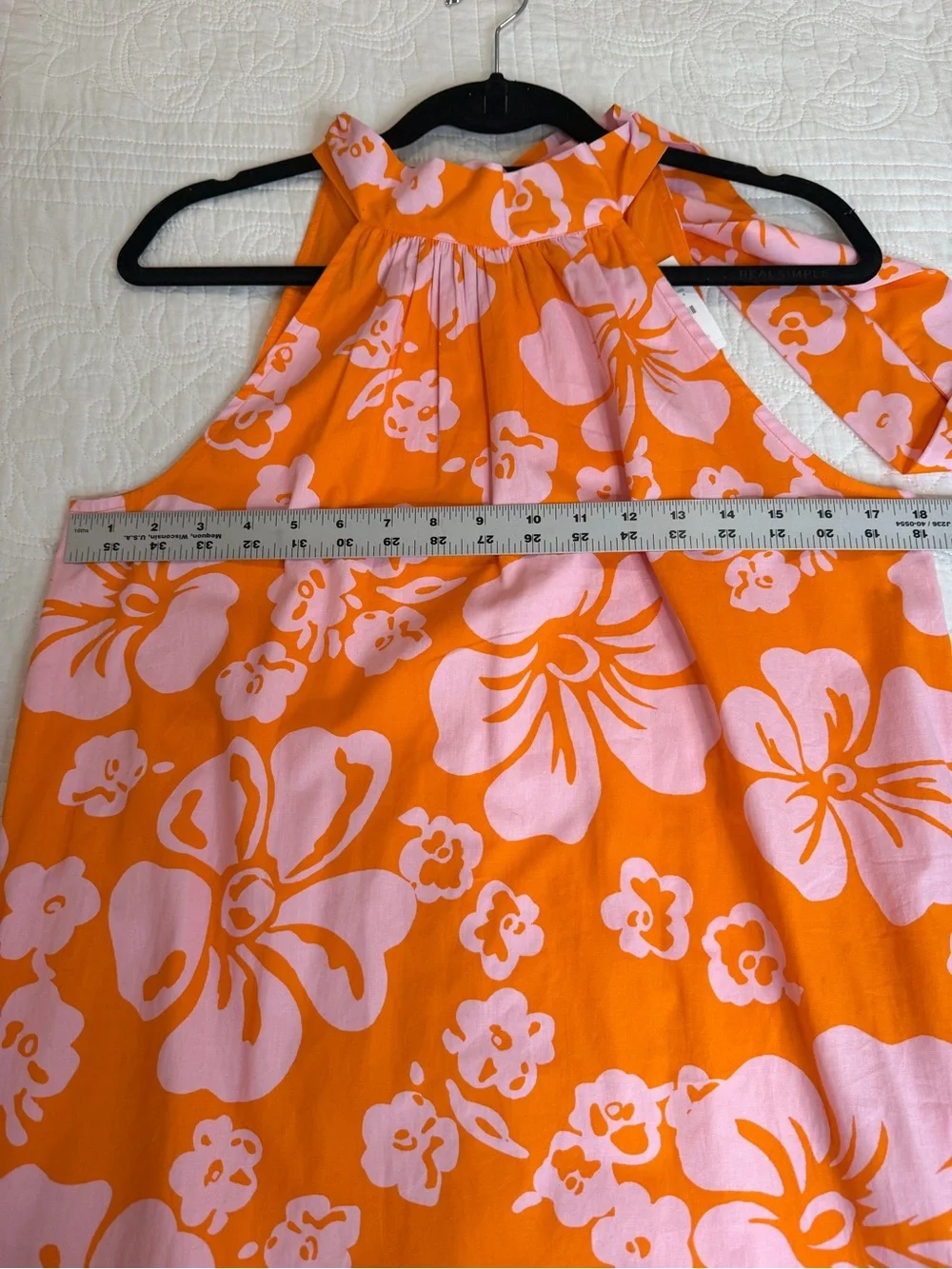 J.Crew Orange and Pink Tropical Hibiscus Floral Halter Neck Mini Dress Sz 4 NWT